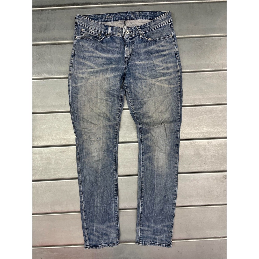 Levis Demi Curve Jeans Womens 32X33 Blue Medium Wash Denim Skinny Whiskered
